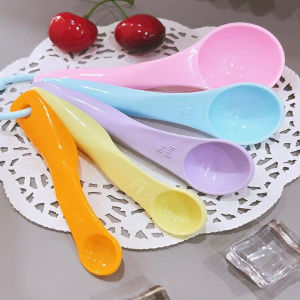 PROMO HARGA SENDOK TAKAR SET 5 IN 1 WARNA WARNI / PASTEL UKURAN KUE AIR BUMBU