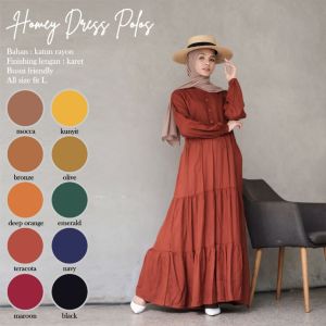 GAMIS HOMEY DRESS POLOS - GAMIS POLOS WANITA DEWASA BAHAN KATUN RAYON PREMIUM