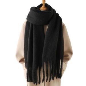 Stylish All Purpose Polyester Scarf With Dramatic Tassels For Women And Lady Long Fringed Shawl Hijab Headcloth