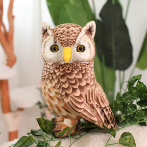 Simulation Owl Plush Toys Soft Stuffed Lifelike Owl Doll Pretty Desktop Pets Funny Children Performance Game Props Birthday Gift h260729
