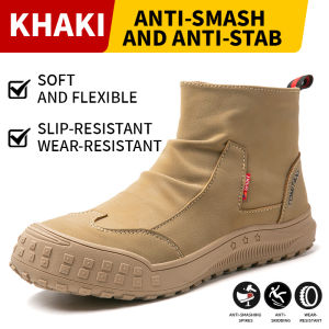 Ready Stock Suede Work Safety Shoes Kevlar Midsole Anti-smash Anti-scald Anti-piercing Welding Shoes Non-slip Wear-resistant Safety Boots