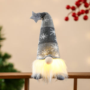 CSR Christmas Decorations Glowing Gnome Doll with Long Cap Rudolph Dwarf Elves Figurine Doll  Xmas Gifts