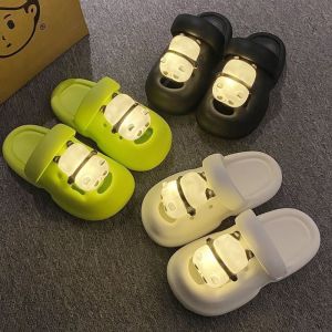 CHARMI 3D Animal Panda Luminous Slippers Women Cartoon Lighted Lighting Panda Slippers Soft Thick Slides Sandals Girls Women