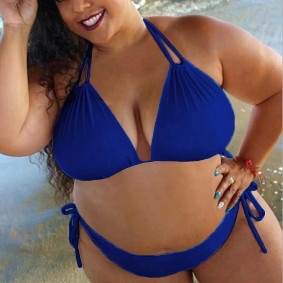 Limea Womens Solid Push Up Padded Plus Size Bikini Set Swimsuit Bathing  Suit Swimwear