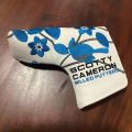 ปลอกคลุมพัตเตอร์ Scotty JAPAN Only White Blue Cherry Blossom and Cardinal Bird PUTTER BLADE HEADCOVER. 