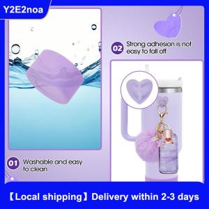 【Local shipping】 6pcs Accessories Set Water Bottle Boots Cover Mini Hooks Lipstick Sleeve Pouch Pom Daisy Charm Keychain For Stanley Tumbler