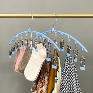 Móc treo tất vớ đồ lót  móc kẹp treo quần áo 9 kẹp phơi đồ đa năng gấp gọntiện dụng hàng cao cấp chắn chắn