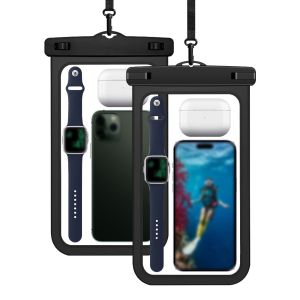 DLC03 Waterproof Mobile Phone Bag Touchable Screen Large Capacity Swimming Storage Bag Watch Earphone Case PVC Underwater Dry Bag Water Splashing Festival