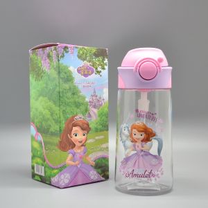 Kids Water Bottle 470ml BPA-Free Plastic Tritan Thick Rubber Spout Leakproof Frozen Elsa  Children Water Bottle Silicone Straw/Spout