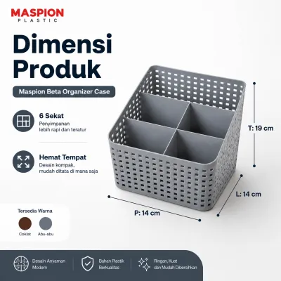 Maspion Rak Alfa Beta Organizer Case Tempat Alat Tulis 4 & 5 Sekat Plastik - TD
