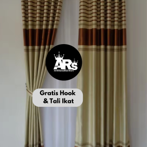 GORDEN JENDELA PINTU SMOKRING 12 ring ring Minimalis garis garis Promo Murah-mewag bagus Gordeng jendela Panjang dan Gorden Pintu Kamar