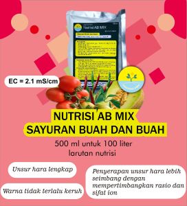 Nutrisi AB MIX Sayuran Buah dan Buah 500 ml (Untuk 100 Liter Larutan Nutrisi)