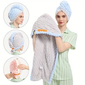 1pc WomenS Extra Large Quick-Dry Hair Towel - Super Absorbent Microfiber Turban with Wide Brim 50x70cm (19.69x27.56in) for Curly Wavy Straight Hair - Thick & Soft Hair Towel