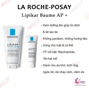 [MUA 1 TẶNG 1] Kem Dưỡng Giảm Ngứa Làm Dịu Da Khô Mẩn Đỏ La Roche-Posay Lipikar Baume AP + 75ml/200ml + Tặng 1 túi chườm giảm đau bụng