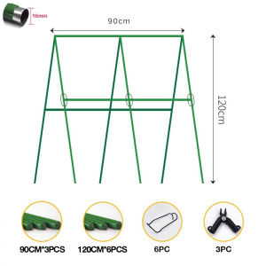 Climbing trellis to support plant poles wrapped in plastic steel pipe gardening tools