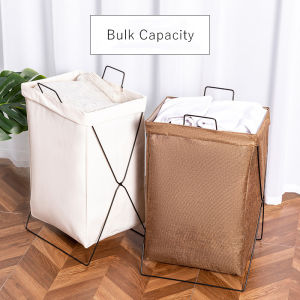 Laundry Hamper Large Iron Frame Canvas Foldable drity laundry Basket Hamper kids Toy Bathroom Storage organizer laundry Basket