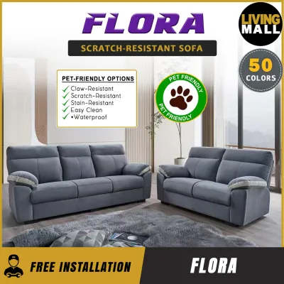 Living Mall Flora 2/3-Seater Sofa Pocketed Spring / High Density Foam w/ PetFriendly Scratch-Resist