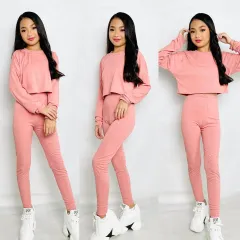 KIDS] GIRL POWER CROP TOP AND JOGGER PANTS TERNO COORDINATES for kids (  fits 7 to 12 y/o)