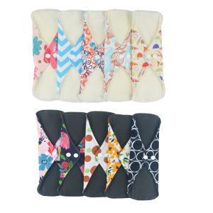 [Betty Bear] (Random Color) 3pcs Bamboo Fiber Washable Sanitary Pads for Female Girls Skin-Friendly Soft Waterproof Reusable Menstrual Pads