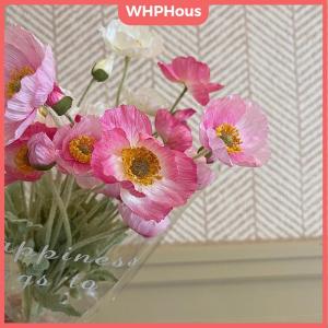 WHPHous High Quality Beautiful Artificial Poppy Silk Flowers Fake Flower for Home Wedding Salon Party Luxury Decoration