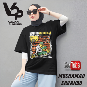 Vando Kaos Lebaran Ngabuburread Quran Hari Raya Idul Fitri Lengan Pendek Cotton Combed 30s