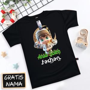 baju anak soleh gratis nama couple adik kakak bahan katun usia 1-9 thn