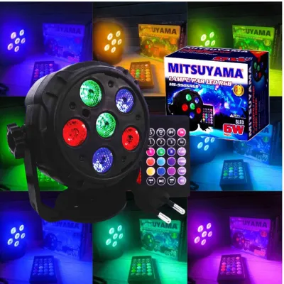 COD MITSUYAMA MS-9906RG LAMPU SOROT PANGGUNG PAR LED RGB 6 LED + REMOTE 6 Watt 6 Mata BerKualitas Warna warni Disco Acara Hias Dekorasi
