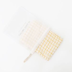 Le Petit Society Organic Newborn Baby Swaddle - Yellow Grid
