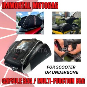 IMMortal Motobag Tail bag/ Capsule Bag | Durable | Center Bag carry bag cellphone slot | with rain cover | matibay