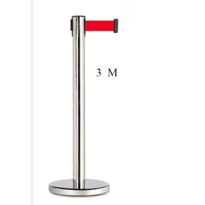 【Local inventory】 Crowd Control StanchionStainless Steel Crowd Control Barrier 2 m/3 m Red Retractable Belt