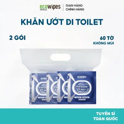Combo 2 Hộp Khăn Ướt ĐI Toilet Flushable Travel Size 40 Gói Xả Tan Trong Bồn Cầu