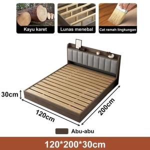 Tempat Tidur Kayu Solid 180CM Dipan Lantai Tempat Tidur Kayu Tempat Tidur Sederhana 100% Kayu Solid