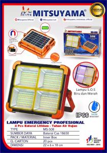 Barangunik2024 - Lampu Darurat | Lampu Emergency MITSUYAMA MS 508 SOLAR LIGHT LED TENAGA SURYA 50 Watt IP66 TAHAN AIR -  POWER BANK 12000mAh - Nol Rupiah BAYAR LISTRIK ~ TOKO SINAR AUDIO
