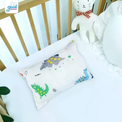 Gối đầu cho bé sơ sinh Goodmama gối mềm êm thấm hút mồ hôi thoáng mát họa tiết siêu cưng cho bé