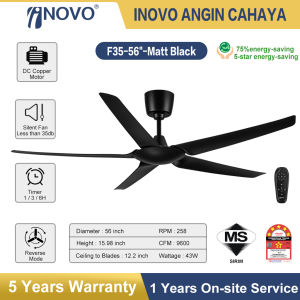 🔥2025 NEW🔥Wellspeed F35 DC Motor Silent Ceiling Fan 46"/ 56" 5B-16S-9600CFM RF-Remote 5-Year Warranty
