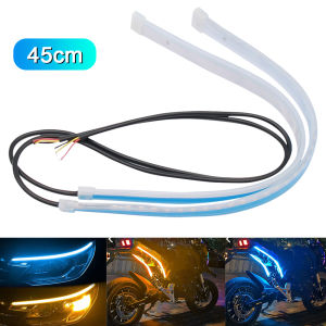 ผลิตภัณฑ์ใหม่ 2เส้น ไฟเดย์ไลท์ พร้อมไฟเลี้ยว LED แบบวิ่ง30/45/60cm ไฟวิ่งกลางวันสองสี ลำแสงไฟเลี้ยว ไฟน้ำตา กลางวันไฟตัดหมอก ไฟตัดหมอก หลอดไฟ LED บางเฉียบชั