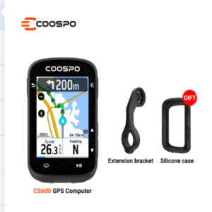 COOSPO CS600 GPS Bike Computer Bundle 2.4" Color Touchscreen Cycling Speedometer with Cadence Sensor Heart Rate Monitor Radar Mount Options Bluetooth ANT+ IPX7 36H Battery Navigation