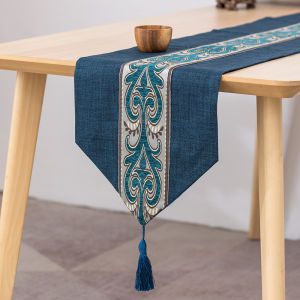 New Chinese table runner Cotton and linen Classical Zen Tea Mat Coffee Table Cover Table Flag TV Cabinet Cover Cloth Hotel Decoration Bed Flag