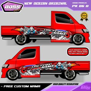 PK 06 - STIKER DECAL MOBIL GRANMAX PICKUP TRITON L300 STRADA DMAX FUTURA HILUX GRATIS CUSTOM NAMA