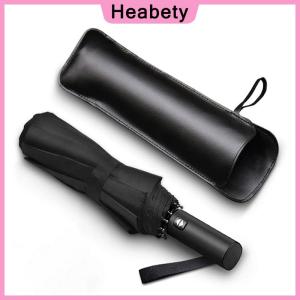 Heabety Black PU Leather Umbrella Cover Case Portable Waterproof Umbrella Storage Pocket Umbrella Bag Portable Umbrella Cover