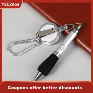 【Y2E2noa】 Buckle Ring Lanyard Stationery Retractable Key Chain Ballpoint Pen Neutral Pen Easy Pull Buckle Pen Writing Tools