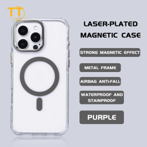 Tri-Town Magnetic Wireless Charge Case For iPhone 11 16 15 14 13 12 Pro Max Shockproof Acrylic Back Cover