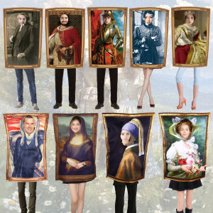 Cross-border Mona Lisa cosplay costume fun spoof mural costume halloween cosplay doll costume gift