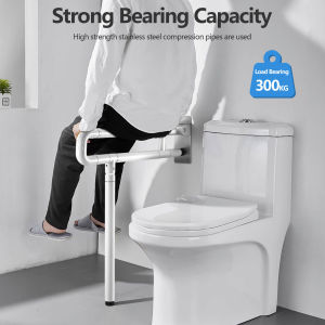 Stainless Steel Folding Toilet Grab Bar Bathroom Safety Support Rail Anti Slip Wall Mounted Handle for Elderly Disabled Handicap