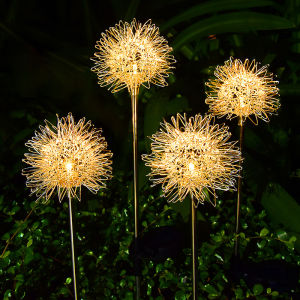 LED Solar Light Christmas Garden Decoration Garland Street IP65 Waterproof Solar Aluminum Wire Dandelion String Lights New Year Holiday Patio Decor Festoon