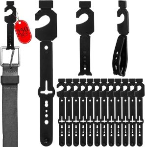 100 Gói Móc Treo Thắt Lưng Nhựa Đen Móc Treo Cà Vạt Số Lượng Lớn Dành Cho Nam Tổ Chức Tủ Quần Áo Lưu Trữ Bán Lẻ