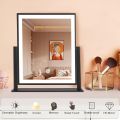 Makeup Mirror with Lights, Fashion Lighted Vanity Mirror with Dimmable Light, Smart Control, Adjustable Warm White/Natural/Daylight, Birthday Wedding Present, 360 ° Rotation (Black, 12 inch). 