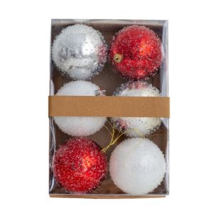 FORUM 6/12pcs Creative Christmas Ball Set Delicate 4/6/8cm Hanging Ornament Crafts Colorful Frosted Ball Background Layout