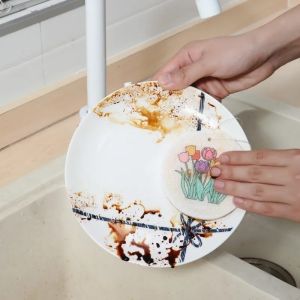 5pcs/Pack Wood Pulp Magic Sponge Kitchen Cleaning Dishwashing Sponge Multipurpose Cleaning Sponge Cleaning Tools