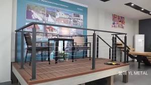YL METAL wholesale price railing stainless steel staircase balcony deck railing handrail fence wire rope railing.